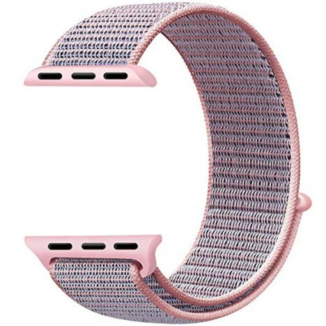 Curea iUni compatibila cu Apple Watch 1/2/3/4/5/6/7, 40mm, Nylon Sport, Woven Strap, Soft Lila