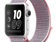 Curea iUni compatibila cu Apple Watch 1/2/3/4/5/6/7, 44mm, Nylon Sport, Woven Strap, Soft Lila